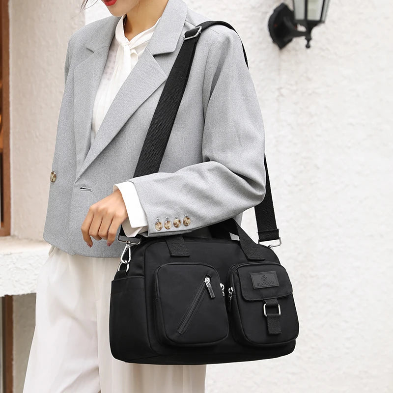 Retro Tote Bag European American Nylon Messenger Travel Handbag