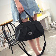 Women Shoulder bag Female Pleated Crossbody Bag Tote High Retro Handbag Nylon