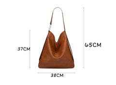 Soft PU Leather Women Shoulder Bag Casual Totes Lady Shopping Bag
