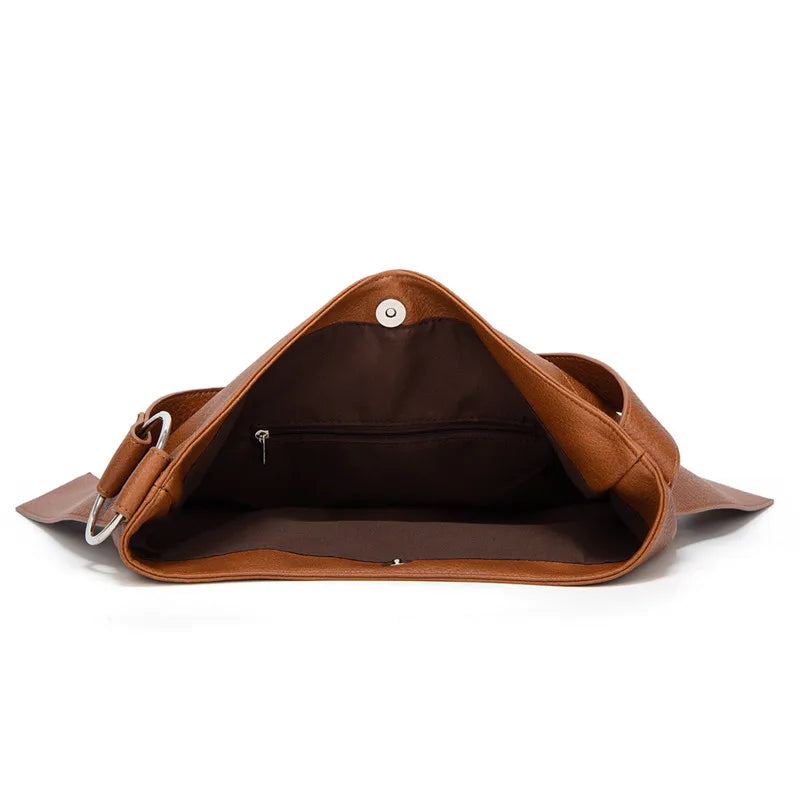 Soft PU Leather Women Shoulder Bag Casual Totes Lady Shopping Bag