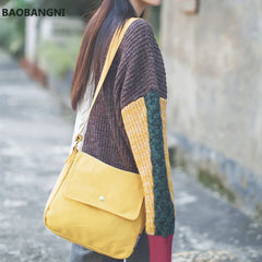 Women Canvas Shoulder Bag Cotton Crossbody Messenger Girls School Totes