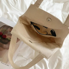 Women Canvas Tote Bag Female Ins Soft Cotton Cloth Purse Handbag