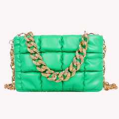 Women Chain Plaid Grid Shoulder Bag Casual Bags Daily