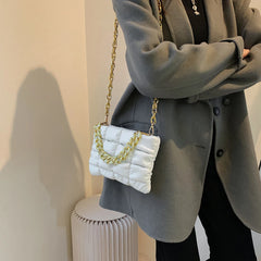 Women Chain Plaid Grid Shoulder Bag Casual Bags Daily