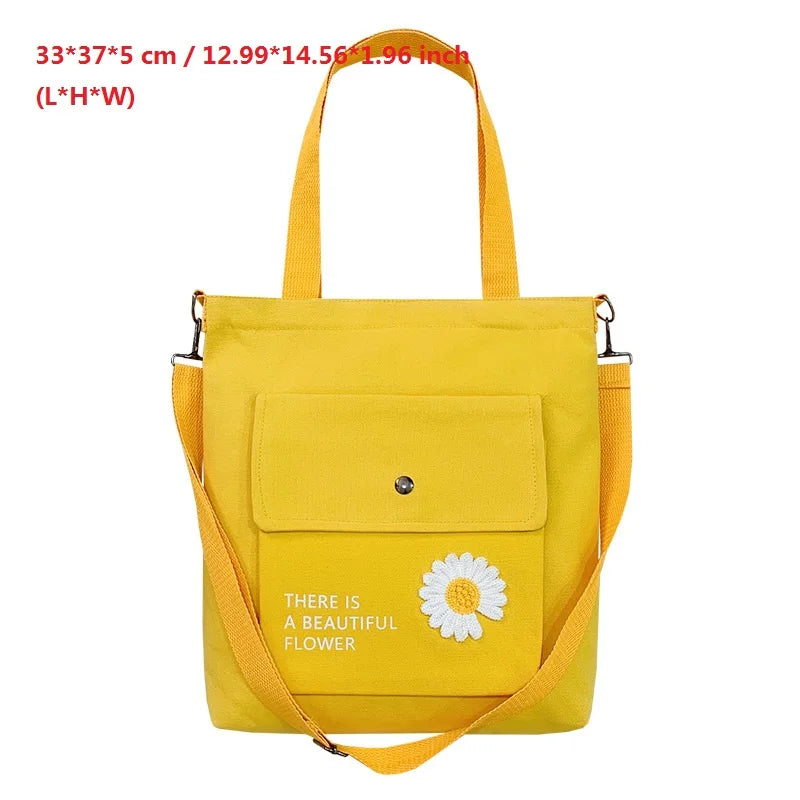 Women Shoulder Bag Pouch Sweet Printed Canvas School Crossbody Money Bag