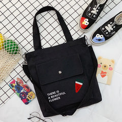 Women Shoulder Bag Pouch Sweet Printed Canvas School Crossbody Money Bag