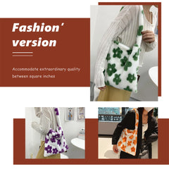 Women Messenger Bag Soft Fur Hit Autumn Travel Handbag