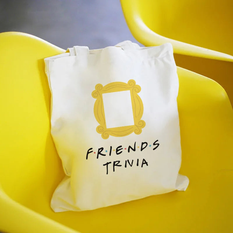 Women Letter Tv Cotton Canvas Shopper Bag Girl Harajuku 90s Y2K Classic Vintage