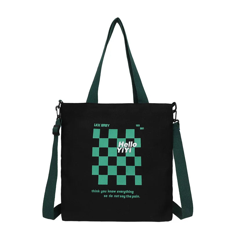 Women Large Capacity Crossbody Bag Sweet Printed Canvas Diagonal School Bags