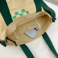 Women Large Capacity Crossbody Bag Sweet Printed Canvas Diagonal School Bags
