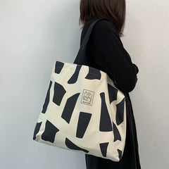 Soft Cloth Fabric Handbag Large Capacity Cotton Tote Canvas Bags For Girls