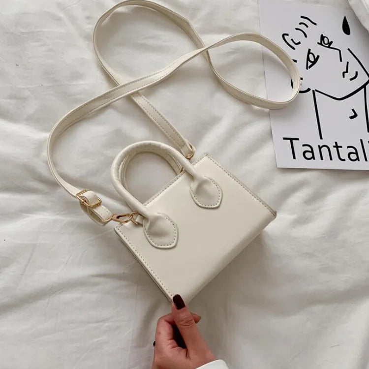 Women Single Shoulder Bag Small Handbags Solid PU Leather Crossbody Bags