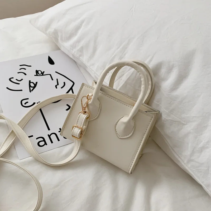 Women Single Shoulder Bag Small Handbags Solid PU Leather Crossbody Bags