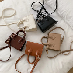 Women Single Shoulder Bag Small Handbags Solid PU Leather Crossbody Bags