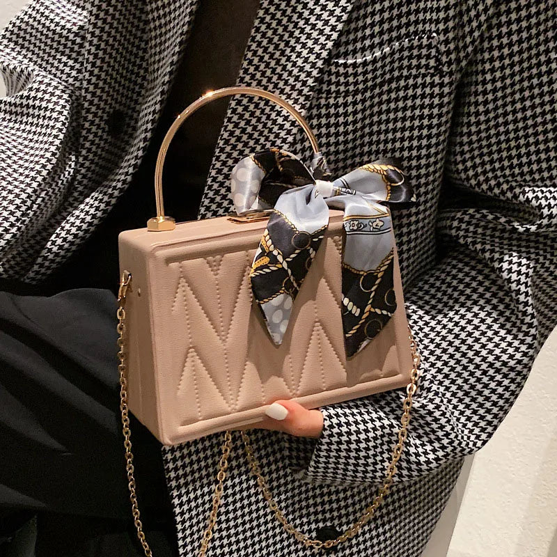 Silk Scarf Shoulder Bag All-match Women Messenger Small Tote Handbag Clutch