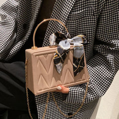 Silk Scarf Shoulder Bag All-match Women Messenger Small Tote Handbag Clutch