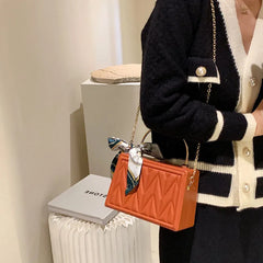 Silk Scarf Shoulder Bag All-match Women Messenger Small Tote Handbag Clutch