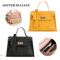 Women Slim Chain Leather Crossbody Bags Casual Solid Shoulder Bags