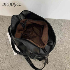 Women Big Size PU Leather Hobos Crossbody Bag Casual Retro Travel Tote Bag