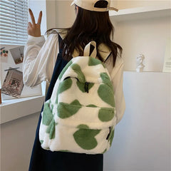Plush Small Backpack for Women Teen Girls