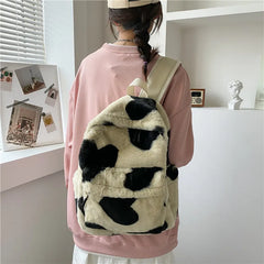 Plush Small Backpack for Women Teen Girls