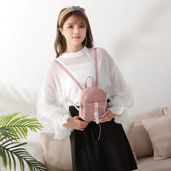 Women Small Backpack Clash Buckle Small Backpack Small Fresh Double Shoulder Bag