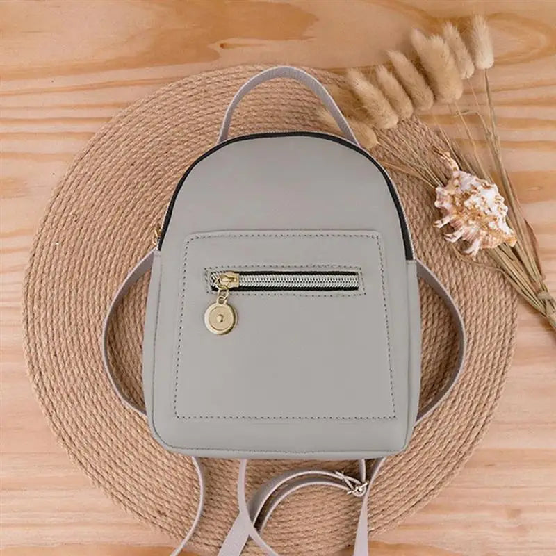 Women Small Backpack PU Leather Shoulder Bag For Teenage Girls Casual Daypack