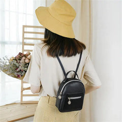 Women Small Backpack PU Leather Shoulder Bag For Teenage Girls