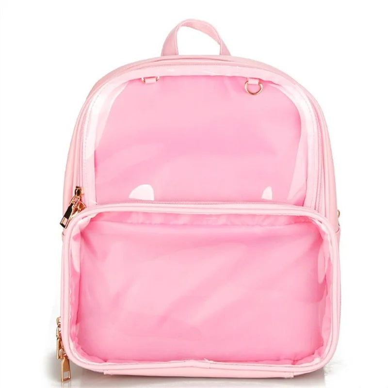 Women Small Backpack PVC School Book Bag for Teenage Girls