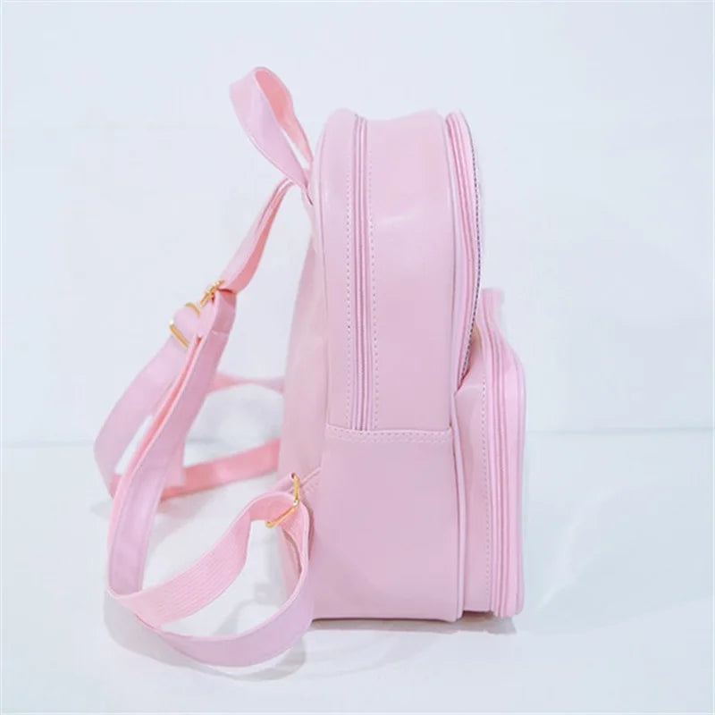 Women Small Backpack PVC School Book Bag for Teenage Girls