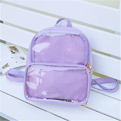 Women Small Backpack PVC School Book Bag for Teenage Girls