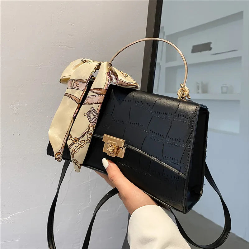Women Small Bag Square Bag Silk Scarf Handbag Crossbody Shoulder Messenger