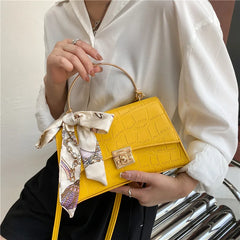 Women Small Bag Square Bag Silk Scarf Handbag Crossbody Shoulder Messenger