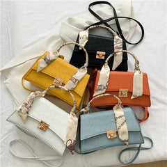 Women Small Bag Square Bag Silk Scarf Handbag Crossbody Shoulder Messenger