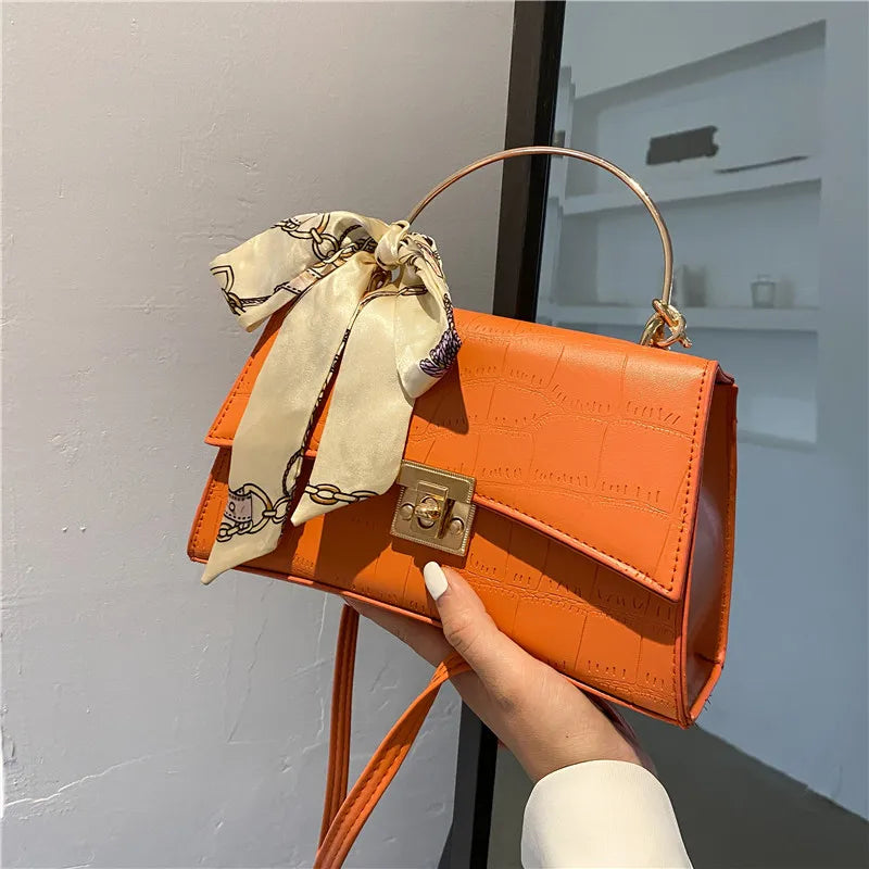 Women Small Bag Square Bag Silk Scarf Handbag Crossbody Shoulder Messenger