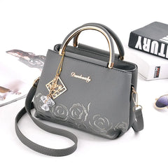 Embroidery PU Leather Shoulder Bag Women's Handbag