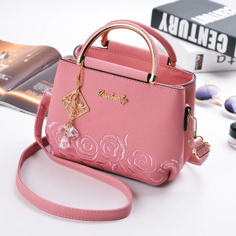 Women Small Bag Embroidery Flower Shoulder Bag Handbag