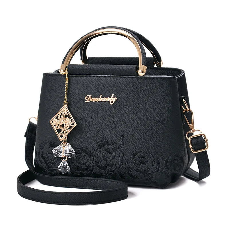 Women Small Bag Embroidery Flower Shoulder Bag Handbag