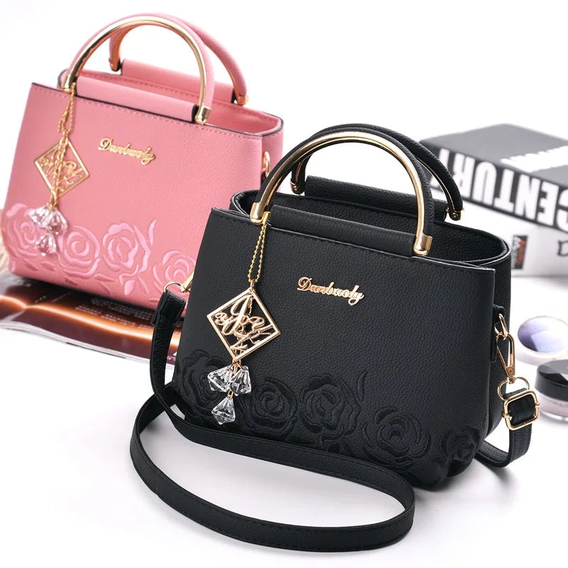 Women Small Bag Embroidery Flower Shoulder Bag Handbag