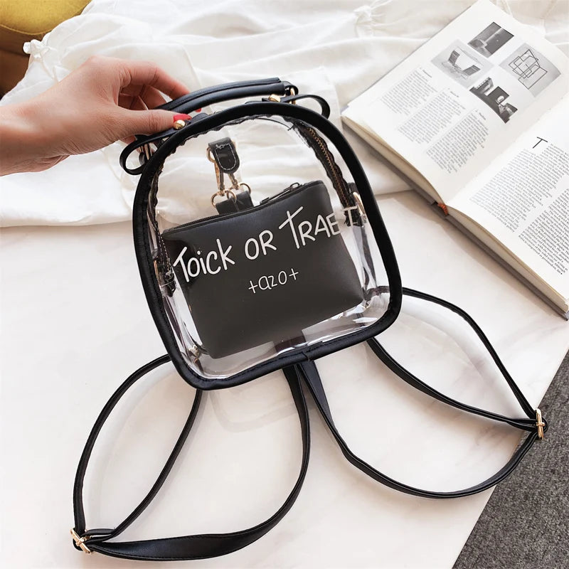 Transparent Jelly Backpack Mini Bag Female Women Small Bag