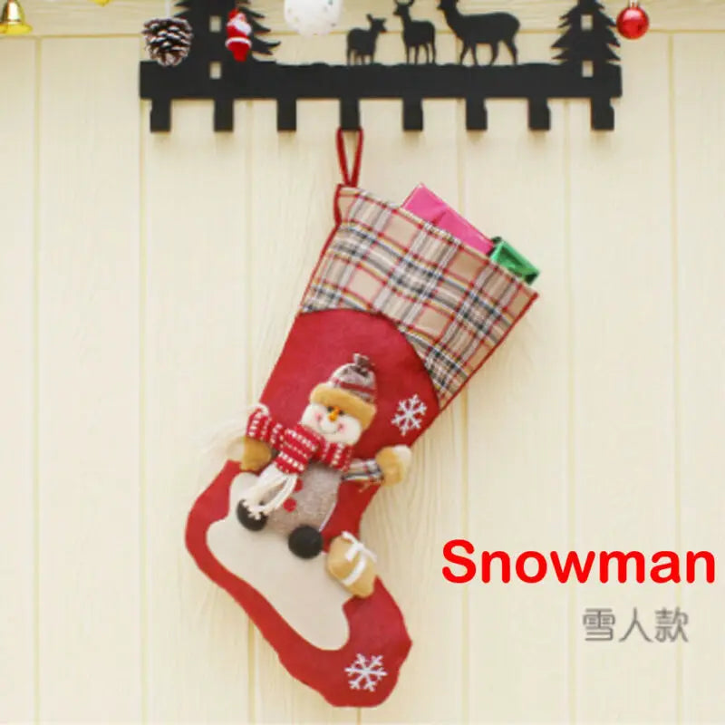 Women Small Bags Christmas Stocking Mini Sock Santa Claus Candy Bag Xmas Tree