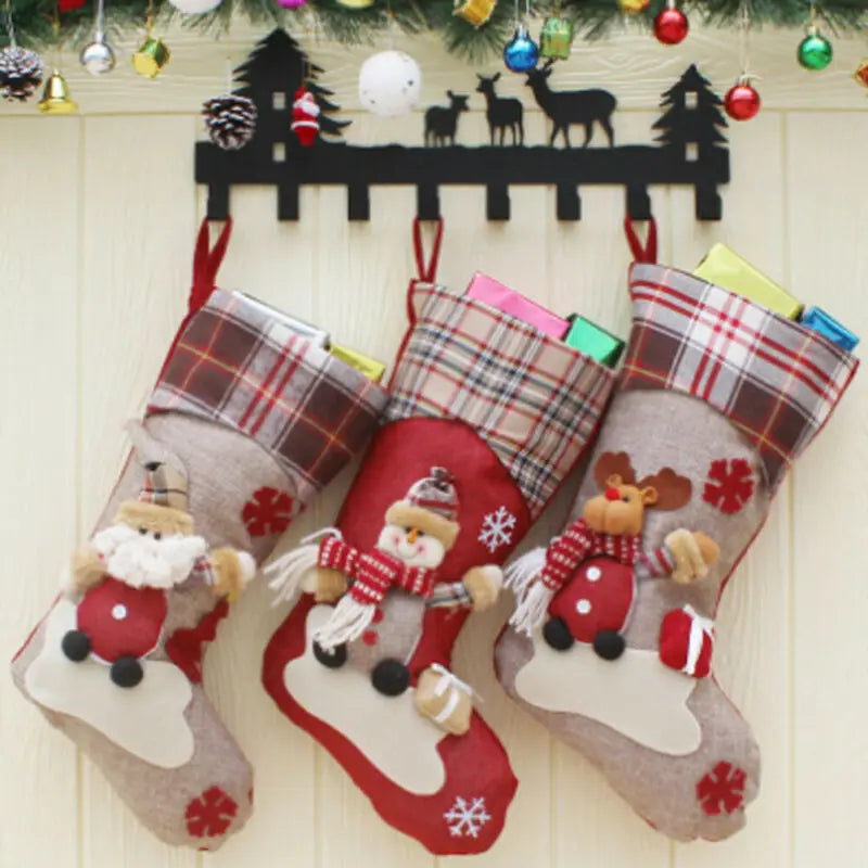 Women Small Bags Christmas Stocking Mini Sock Santa Claus Candy Bag Xmas Tree
