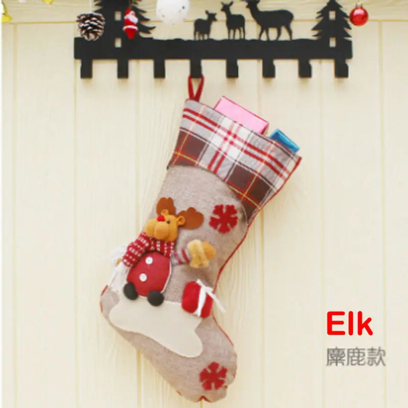 Women Small Bags Christmas Stocking Mini Sock Santa Claus Candy Bag Xmas Tree
