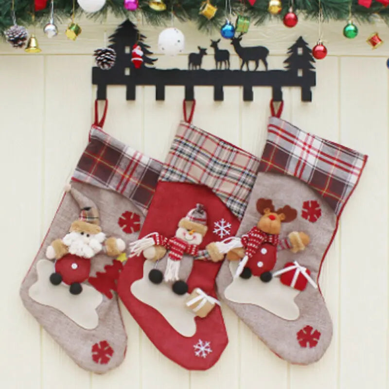 Women Small Bags Christmas Stocking Mini Sock Santa Claus Candy Bag Xmas Tree