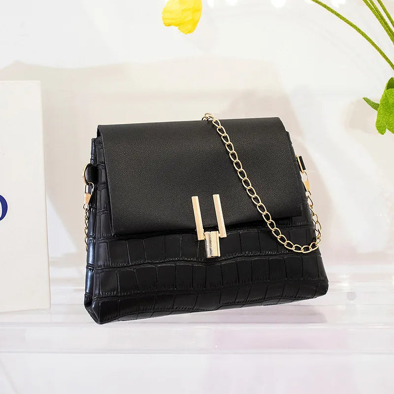 Women Small Chain Square Shoulder Mini Messenger Crossbody Pu Side Purse Hand Ba