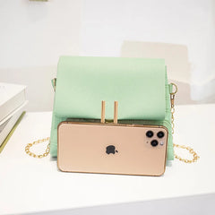Women Small Chain Square Shoulder Mini Messenger Crossbody Pu Side Purse Hand Ba