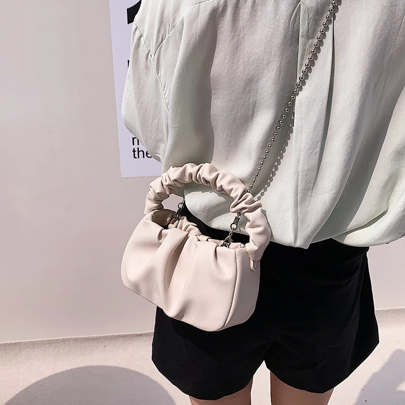 French Style Leather Crossbody Bag