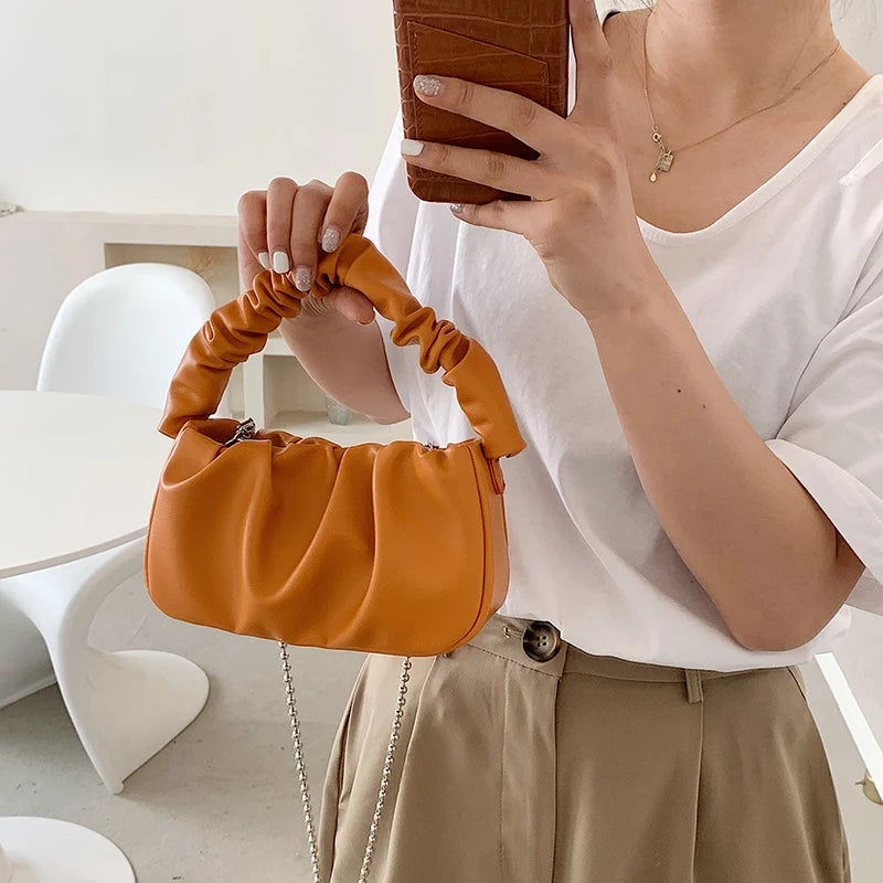 French Style Leather Crossbody Bag