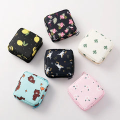 Women Small Cosmetic Bag Set Zipper Girls Mini Sanitary Napkins Makeup Lipstick