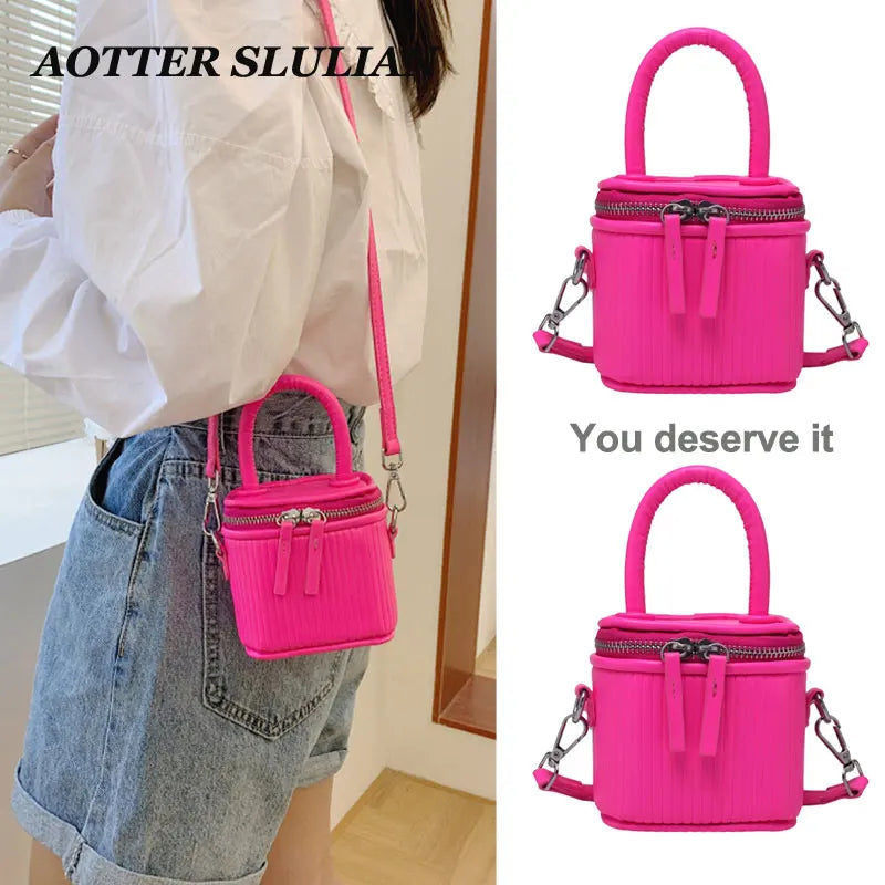 Women Small Crossbody Handbags Mobile Phone Bucket Bag For Coin ID Card Money